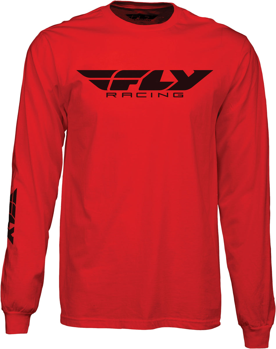 FLY RACING Fly Corporate L/S Tee Red Sm 352-4148S