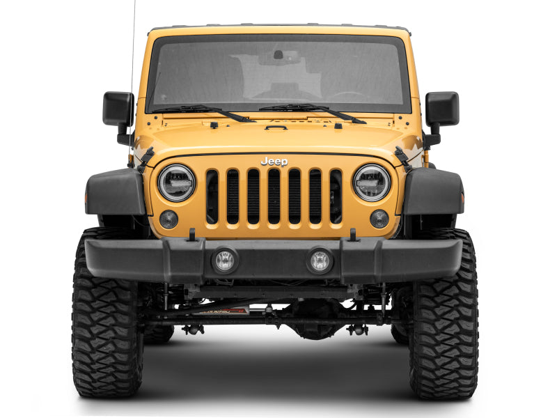 Raxiom 97-18 Jeep Wrangler TJ/JK 7-Inch LED Headlights w/ Halos- Black Housing (Clear Lens) J155018