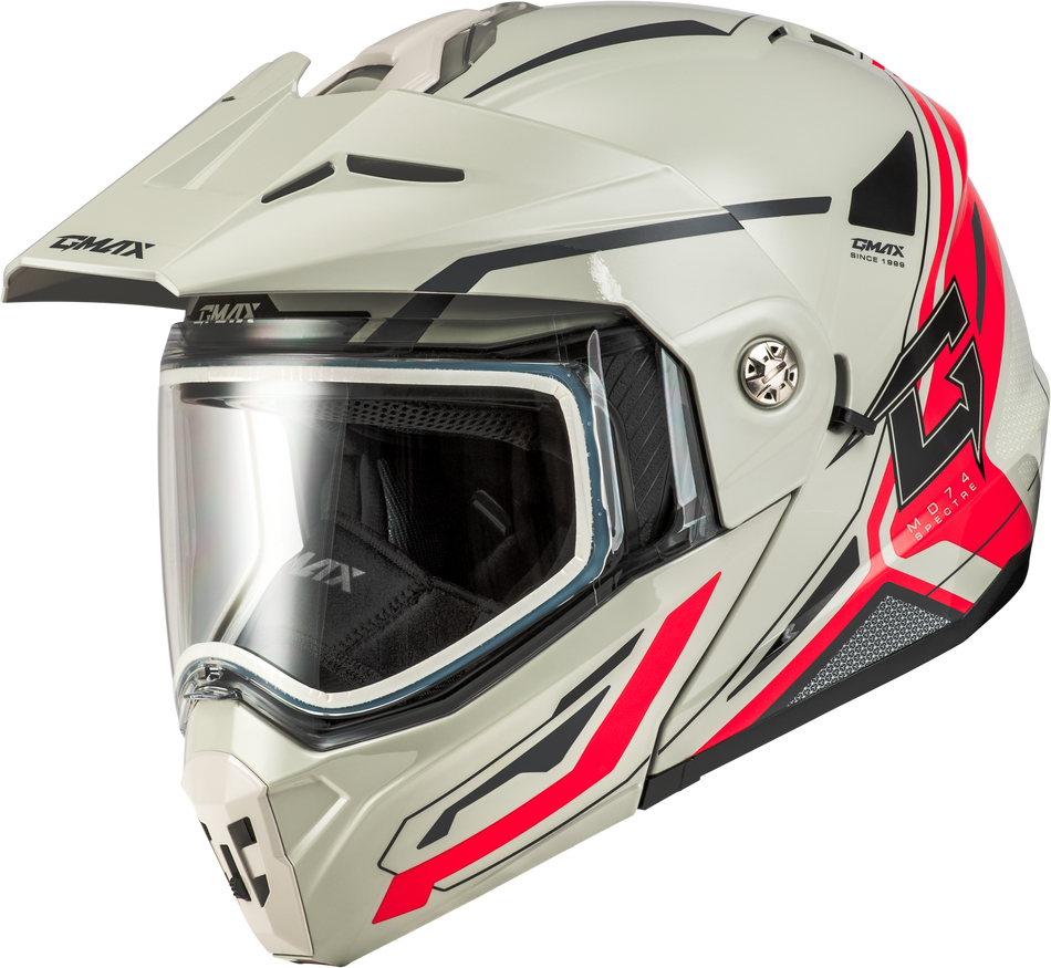 GMAX Md-74s Spectre Snow Helmet White/Red 3x M6742359