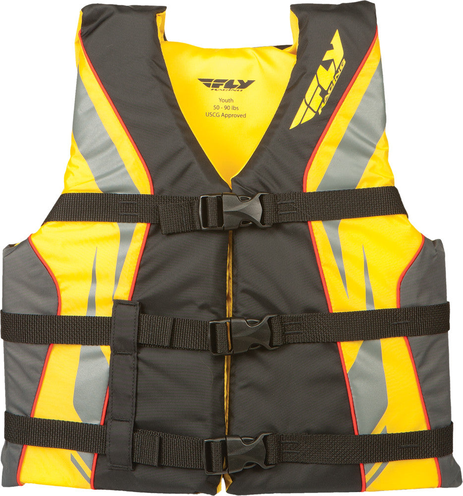 FLY RACING Fly Vest Nylon Black/Yellow Youth 112224-300-002-14