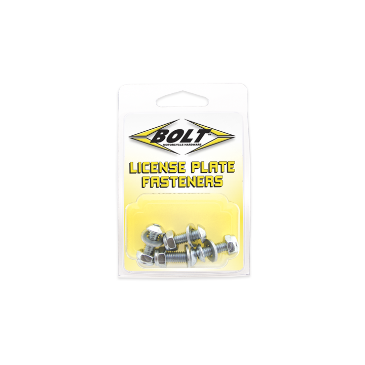 BOLT License Plate Bolts/Nuts Zinc Plated Steel 4/Pk 2007-LPF
