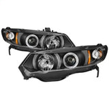 Spyder Honda Civic 06-08 2Dr Projector Headlights LED Halo Black High H1 Low H1 PRO-YD-HC06-2D-HL-BK 5010780