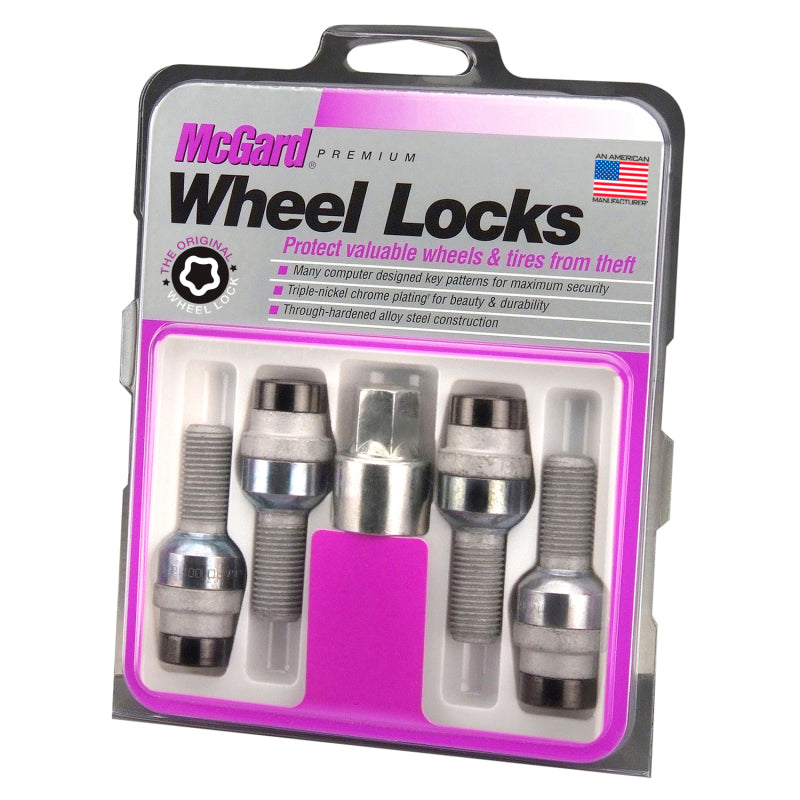 McGard Wheel Lock Bolt Set - 4pk. (Radius Seat) M14X1.5 / 17mm Hex / 28.2mm Shank Length - Black 28320