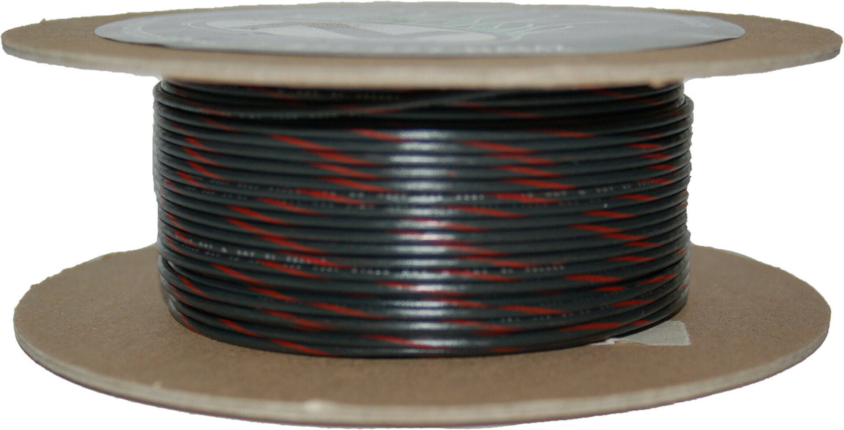 NAMZ CUSTOM CYCLE100' Spool 20-Gauge Wire (Black/Red Stripe)NWR-02-100-20