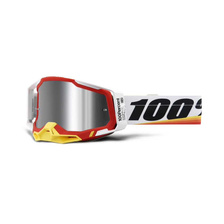 100% Racecraft 2 Goggle Arsham Rd Mirror Slvr Flash Ln 50010-00016