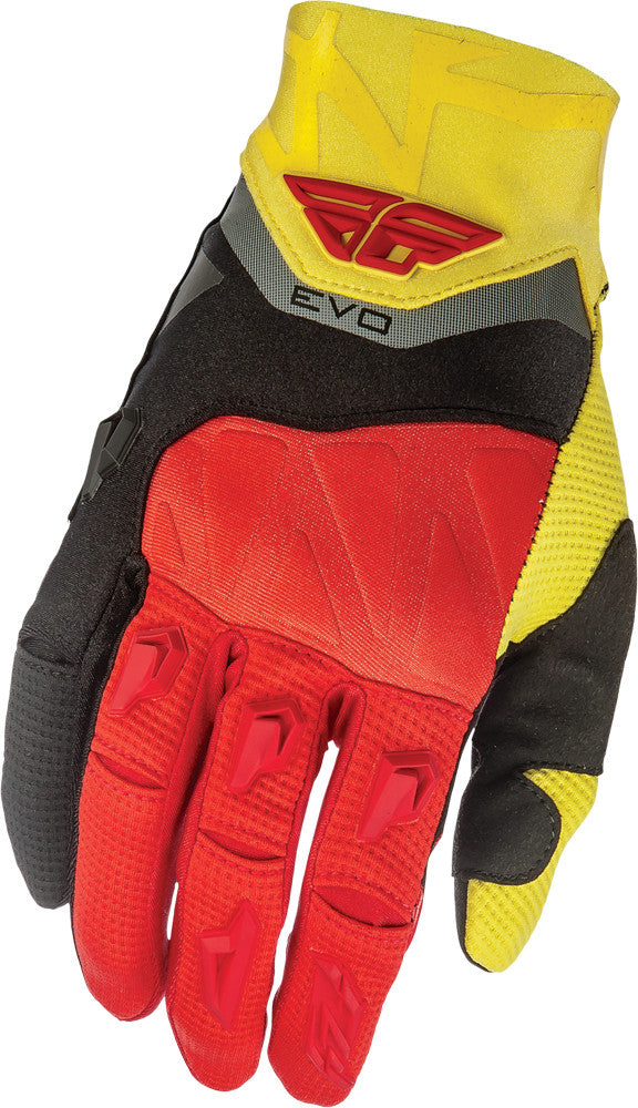 FLY RACING Evolution Gloves Black/Red/Yellow Sz 6 369-11806
