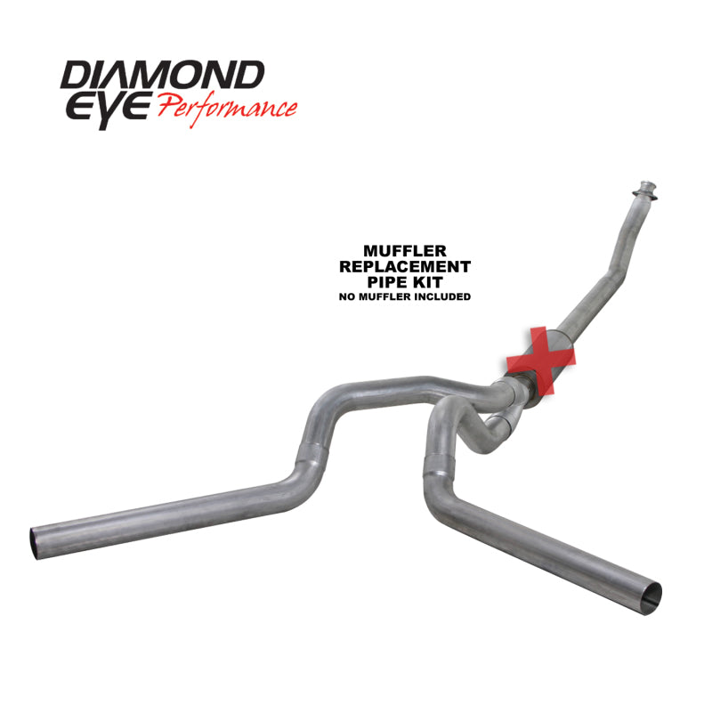 Diamond Eye KIT 4in TB MFLR RPLCMENT PIPE DUAL AL: 94-02 DODGE CUMMINS 5.9L K4214A-RP