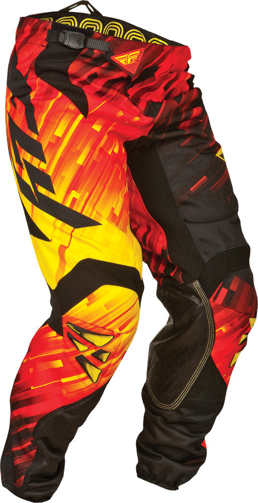 FLY RACING Kinetic Glitch Pant Red/Black/Yellow Sz 28s 368-43228S