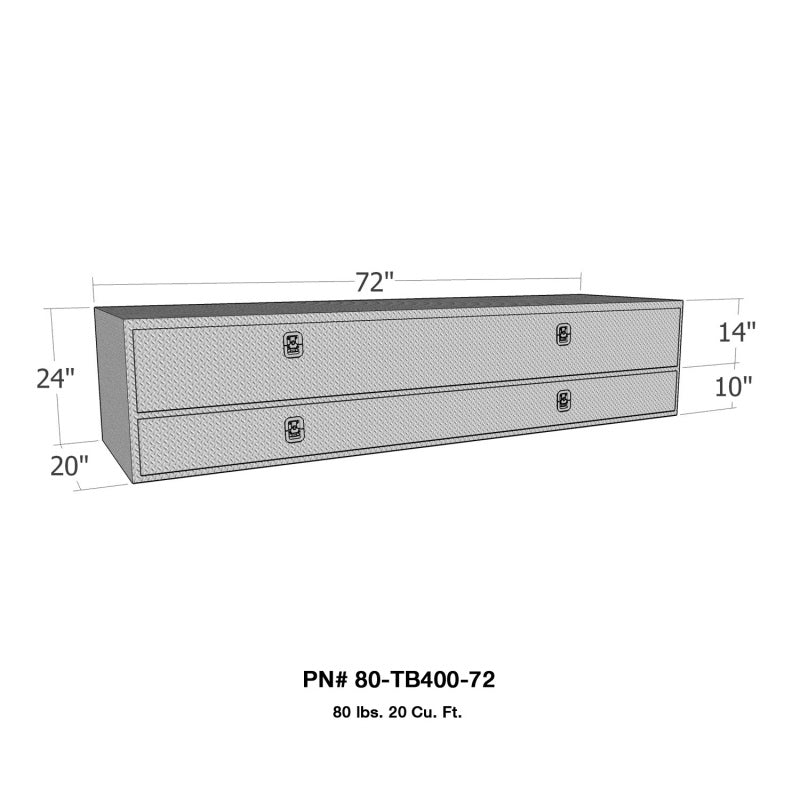 Westin/Brute High Cap 72in Stake Bed Contractor TopSider w/ Doors - Aluminum 80-TB400-72