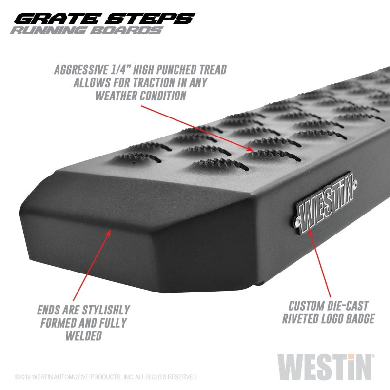 Westin Grate Steps Running Boards 83 in - Textured Black 27-74765