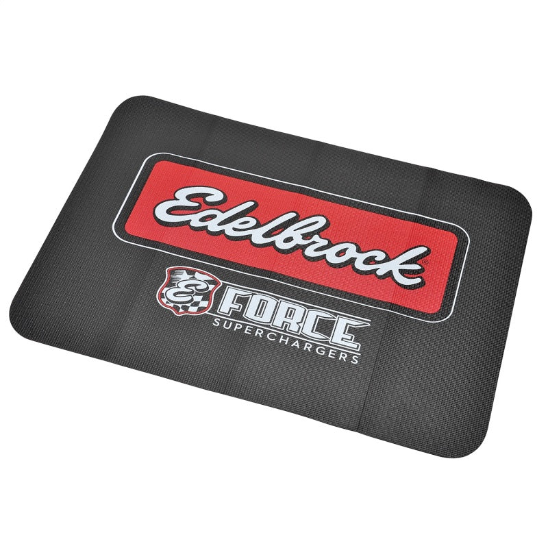 Cubierta para guardabarros Edelbrock Racing - Tapete de espuma de PVC - Logotipo Edelbrock Racing impreso en 2 colores