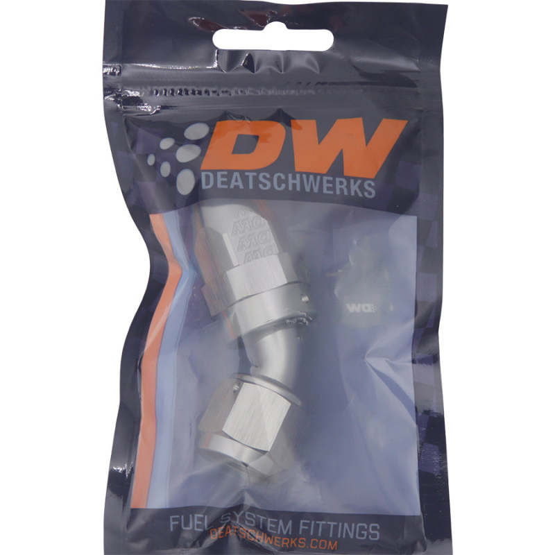 DeatschWerks 8AN Female Swivel 45-Degree Hose End PTFE (Incl. 1 Olive Insert) 06-02-0855