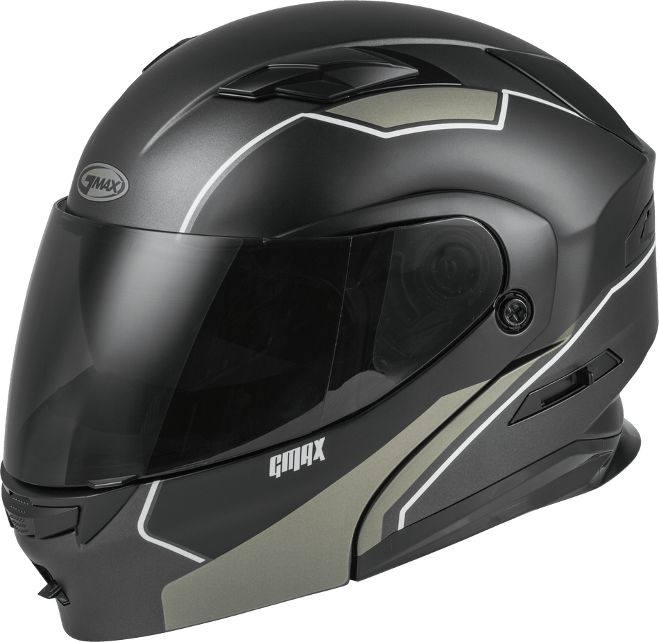 GMAX Md-01 Modular Exploit Helmet Matte Black/Silver 3x M1013079-ECE