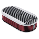 Edelbrock Air Cleaner Elite II Oval Single 4-Bbl Carb 2 5In Red Element Polished 4273