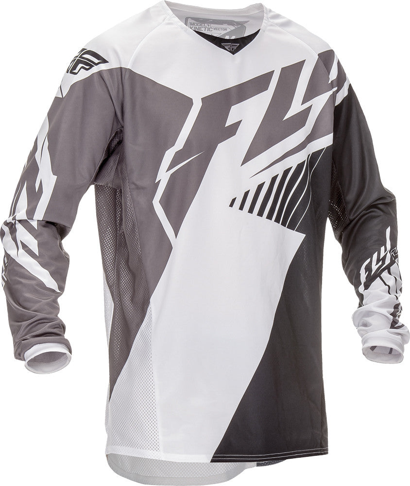 FLY RACING Kinetic Vector Jersey Black/White/Grey Yx 369-520YX