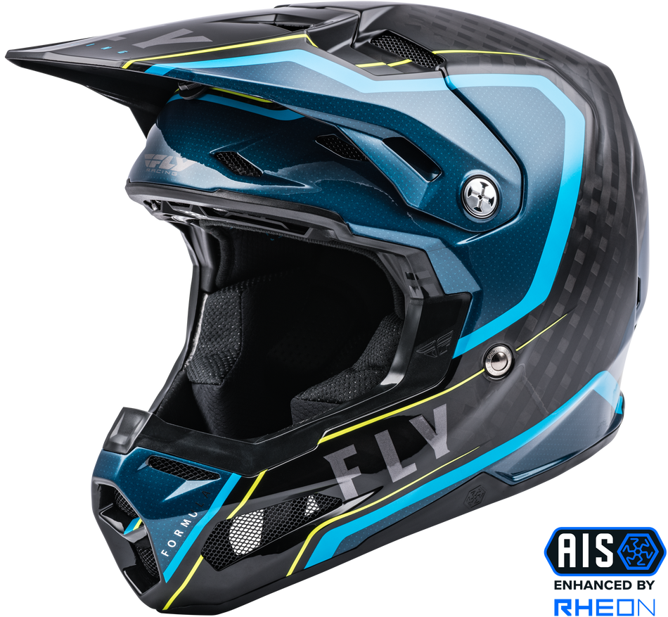 FLY RACING Formula Carbon Axon Helmet Black/Blue  2x 73-44202X