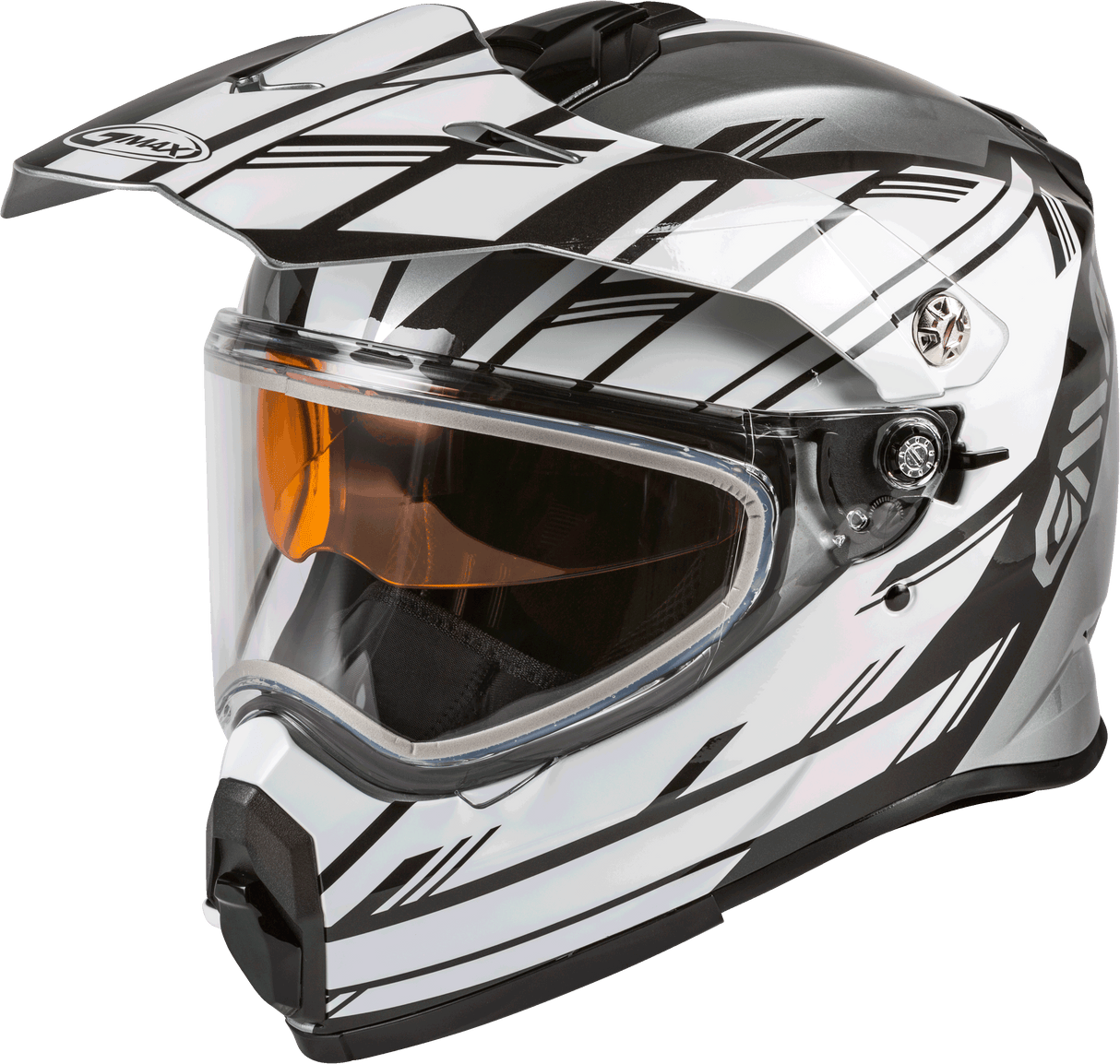 GMAX At-21s Adventure Epic Snow Helmet Silver/White/Black Md G2211125