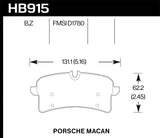 Hawk 16–18 Porsche Macan HPS 5.0 Street Bremsbeläge hinten KHB915B.664