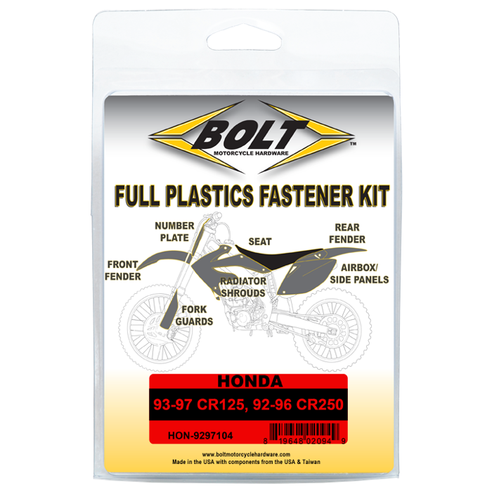 Bolt Motorcycle Hardware, Inc Body Work Fastener Kit - Hon 500285