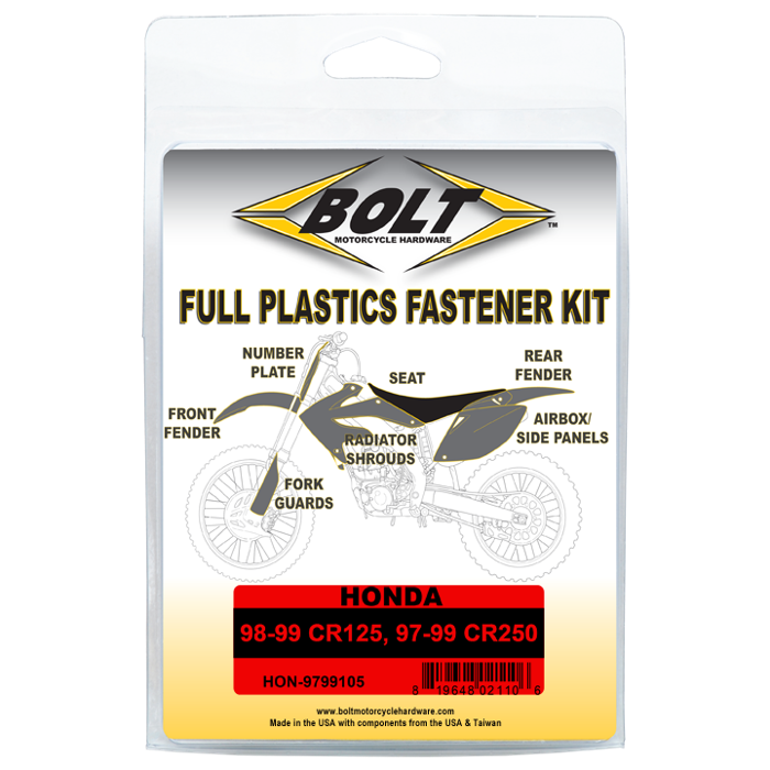 Bolt Motorcycle Hardware, Inc Body Work Fastener Kit - Hon 500286