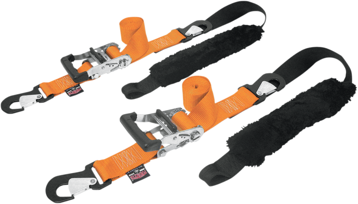 POWERTYE MFG. Big Daddy Tie-Down - 2" - 2 Snap-hook Ends - Sewn-in Soft-Tye - Orange 32529-S