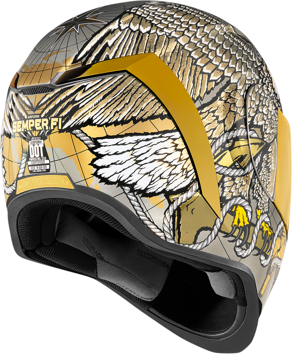 ICON Airform™ Helmet - Semper Fi - Gold - Large 0101-13666