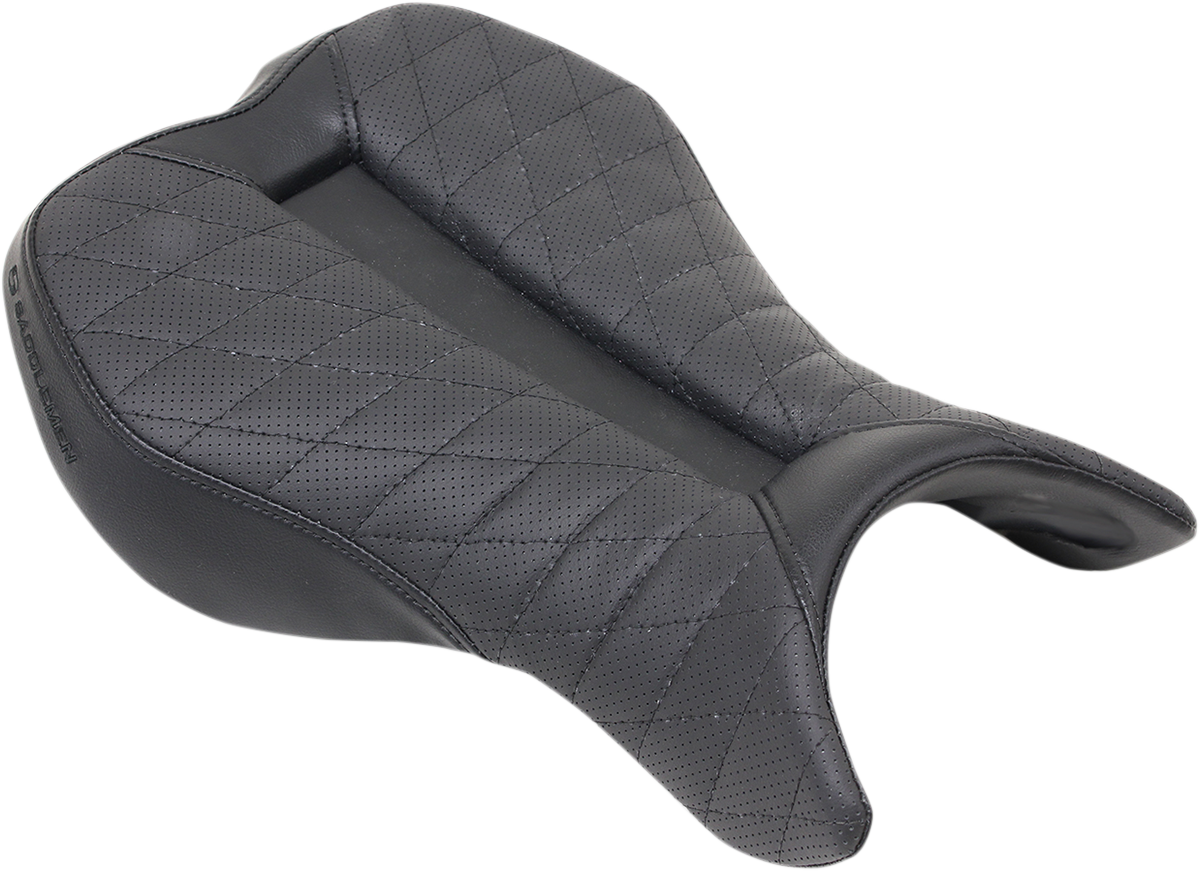 SADDLEMEN Track Seat - Lattice Stitch - Black - 675R '13-'17 0810-T138