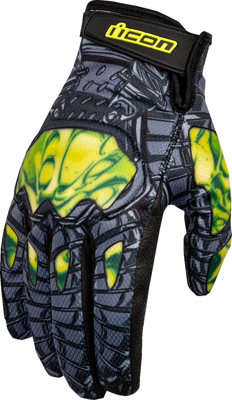ICON Hooligan Outbreak™ Gloves - Green - Large 3301-4655