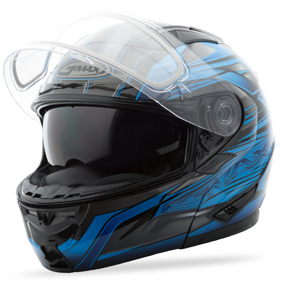 GMAX Gm-64s Modular Carbide Snow Helmet Black/Blue 2x G2641218 TC-2