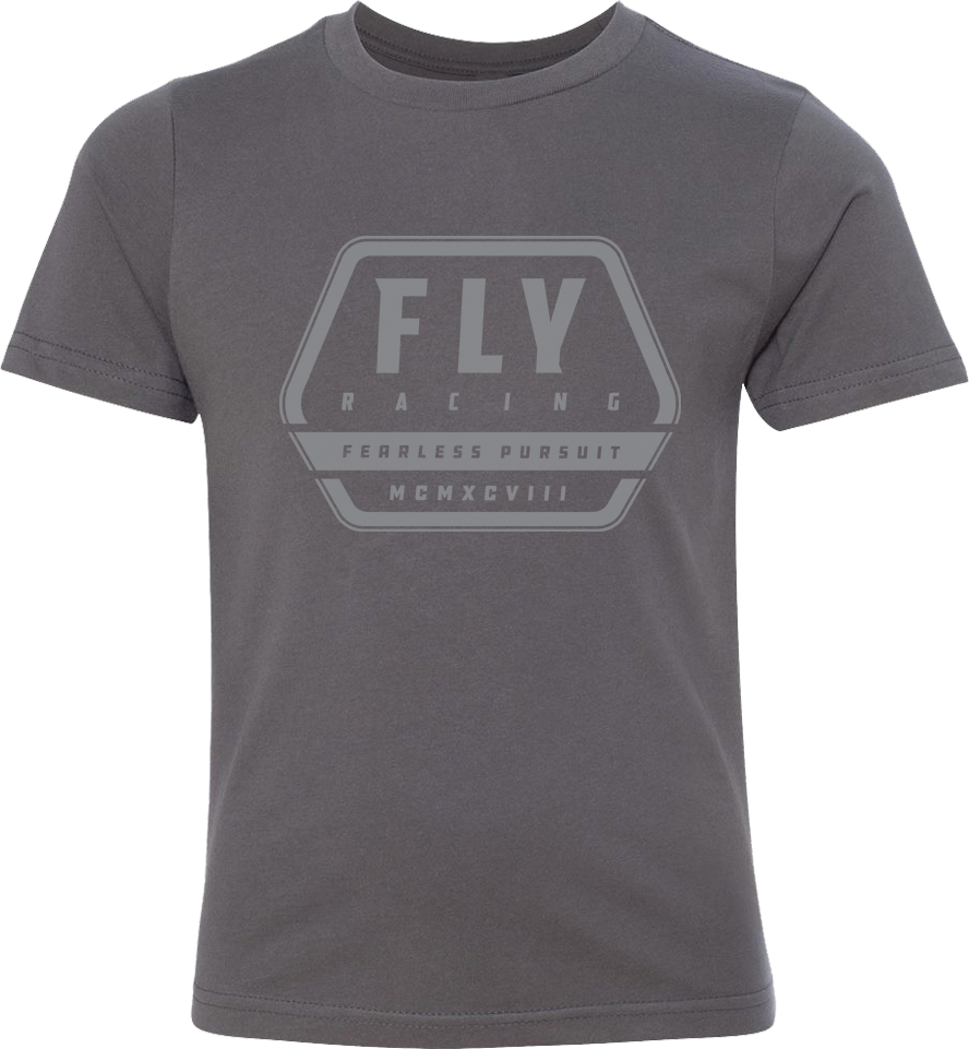 FLY RACING Youth Fly Track Tee Grey Ym 352-0023YM