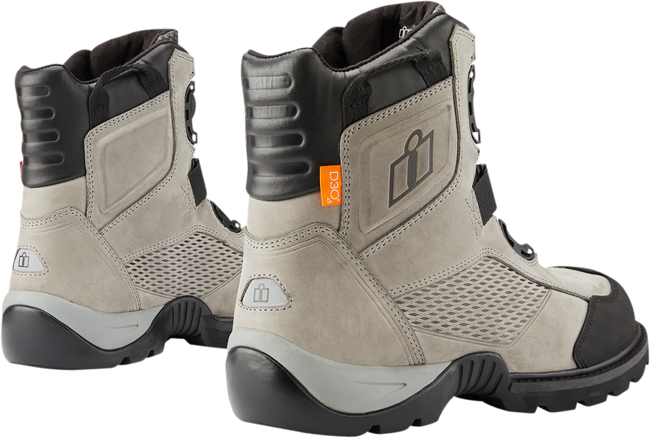 ICON Stormhawk Boots - Gray - Size 9.5 3403-1177