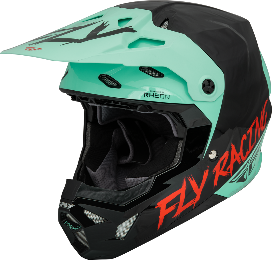 FLY RACING Youth Formula Cp S.E. Rave Helmet Black/Mint/Red Yl 73-0034YL