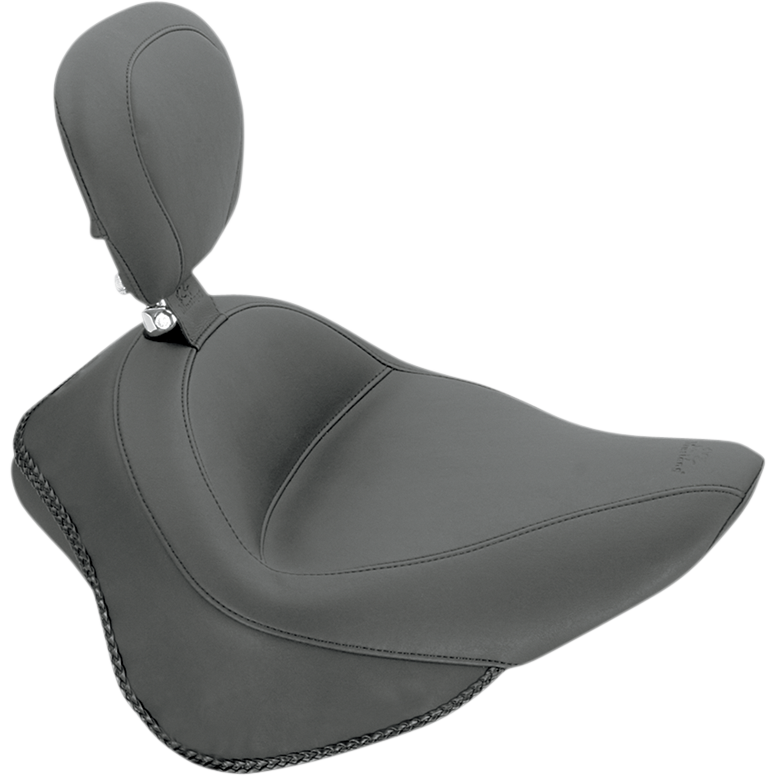 MUSTANG Wide Solo Seat - With Backrest - Vintage - Black - Smooth 79742