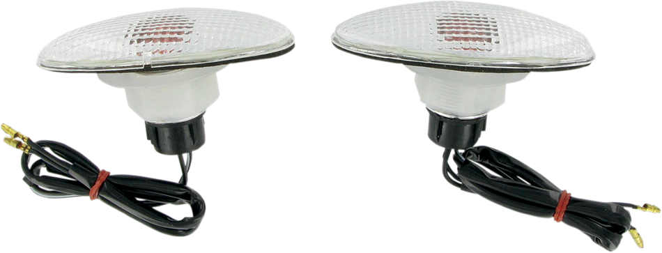 K&S TECHNOLOGIES Flat Oval Marker Light - Large - Clear 25-8276