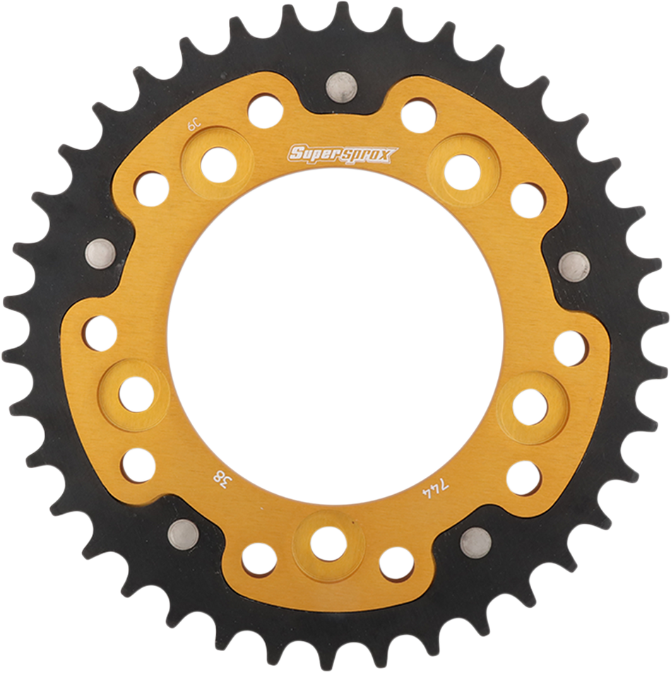 SUPERSPROX Stealth Rear Sprocket - 38 Tooth - Gold - Ducati RST-744-38-GLD