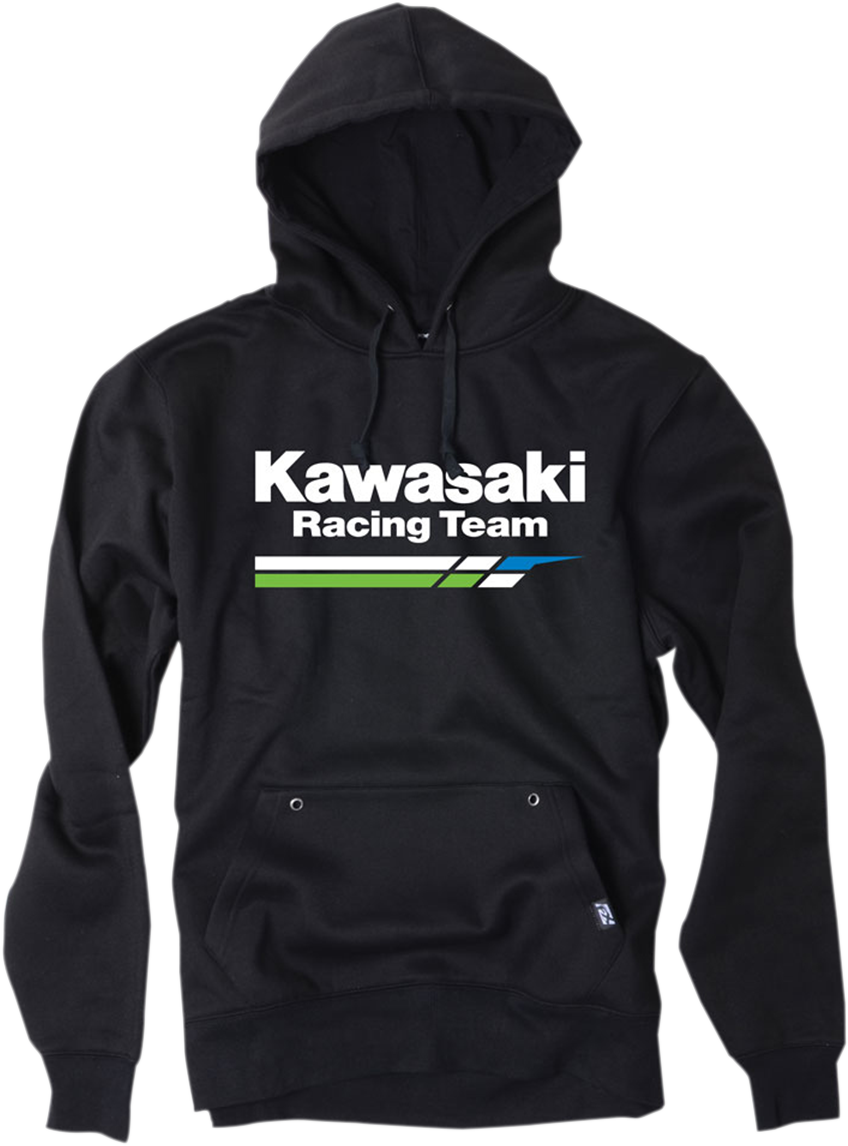 FACTORY EFFEX Kawasaki Racing Pullover Hoodie - Black - Large NO LARGE K LOGO 18-88124