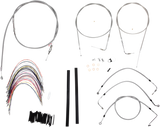 BURLY BRAND Kit de cable de manillar/línea de freno - Completo - Manillar Ape Hanger de 18" - Acero inoxidable B30-1081 