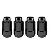 McGard Hex Lug Nut (Cone Seat Bulge Style) M14X1.5 / 22mm Hex / 1.945in. Length (4-Pack) - Black 64034