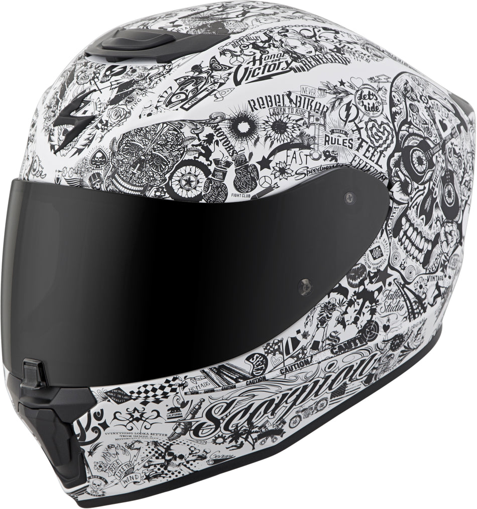 SCORPION EXO Exo-R420 Full-Face Helmet Shake White Lg 42-1335