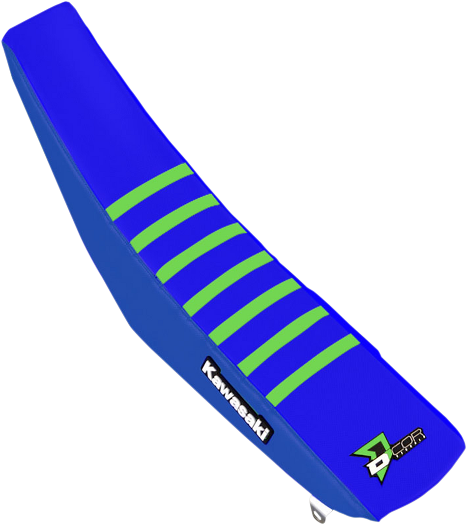 D'COR VISUALS Seat Cover - Blue/Green - KX250F/450F '16-'20 30-20-463