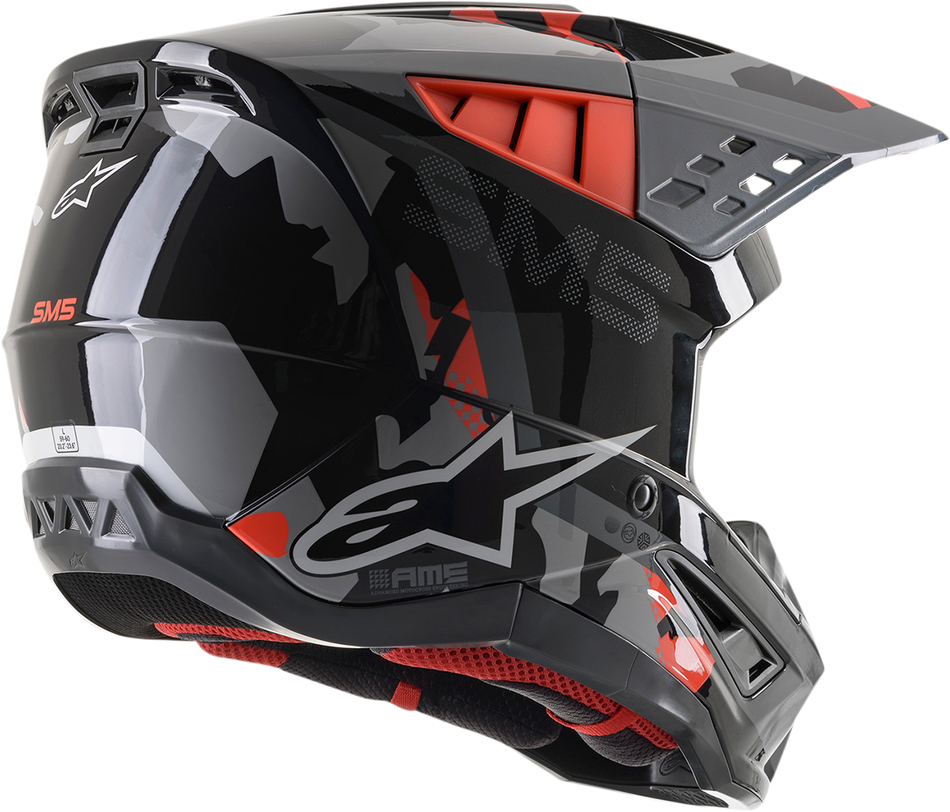 ALPINESTARS SM5 Helmet - Rover - Gray/Red - Small 8303921-1392-SM