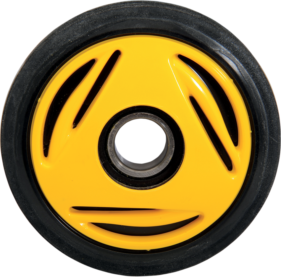 Parts Unlimited Idler Wheel With Bearing 6205-2rs - Yellow - Group 11 - 135 Mm Od X 1" Id R0135f-2 401a