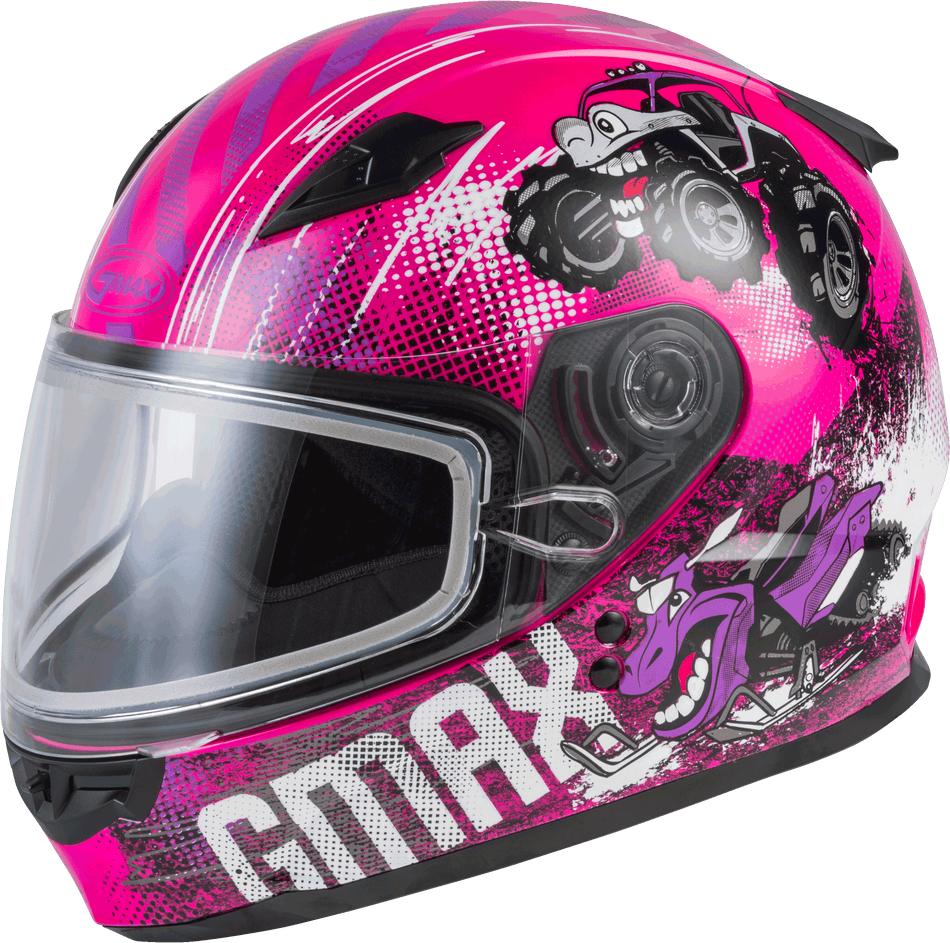 GMAX Youth Gm-49y Beasts Snow Helmet Pink/Purple/Grey Ym G24911401
