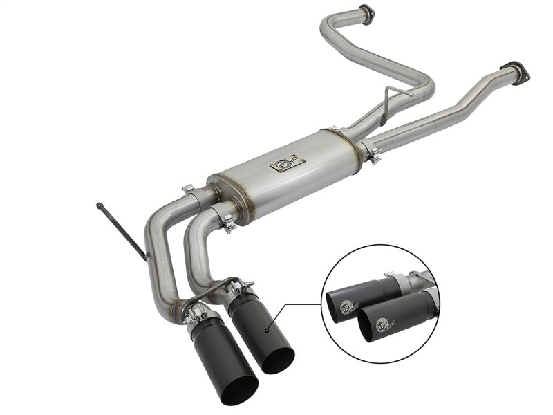 aFe POWER Rebel Series 2-1/2in 409 SS Cat Back Exhaust w/ Black Tips 16-17 Nissan Titan V8 5.6L 49-46126-B