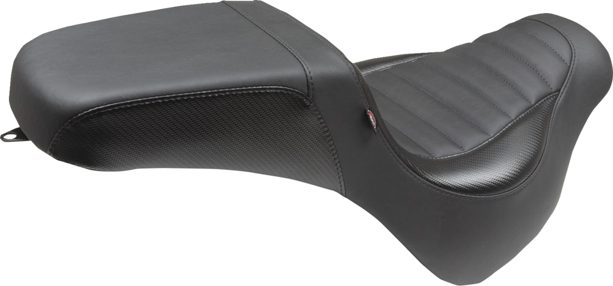 MUSTANG Squareback Seat - Black - Tuck-n-Roll - Fat Bob '18-'23 76005