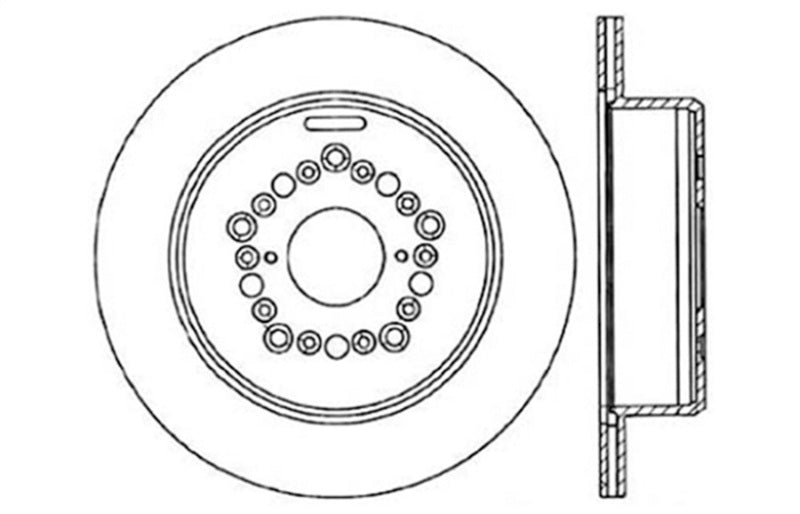 StopTech Power Slot 93-97 Lexus GS Series/95-00 LS400/92-00 SC400 Rear Left Drilled & Slotted Rotor 127.44084L