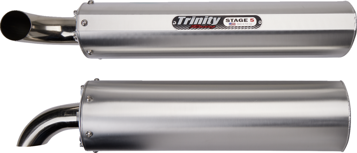 TRINITY RACING Stage 5 Slip-On Dual Muffler - Aluminum TR-4165S