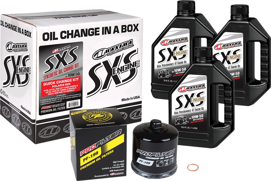 MAXIMA RACING OIL SXS Synthetic Oil Change Kit - Polaris Turbo - 10W-50 90-219013-TXP