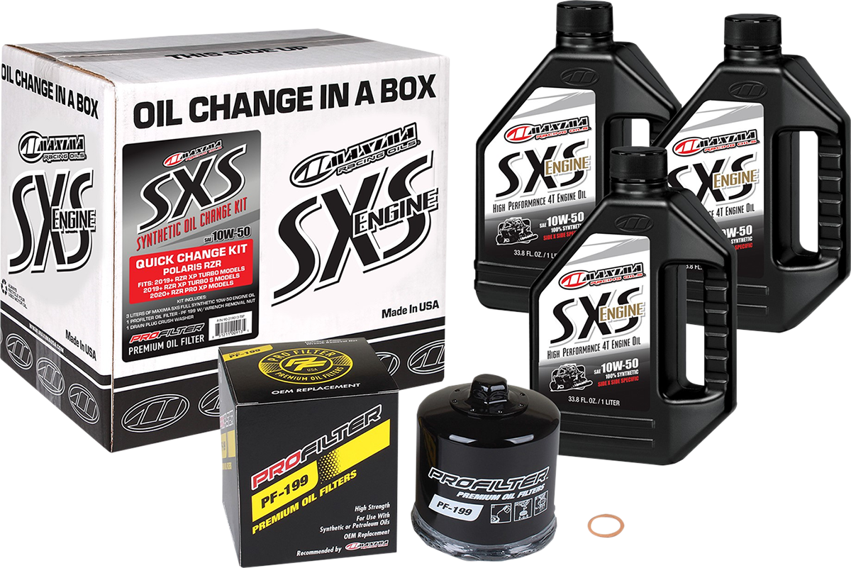 MAXIMA RACING OIL SXS Synthetic Oil Change Kit - Polaris Turbo - 10W-50 90-219013-TXP