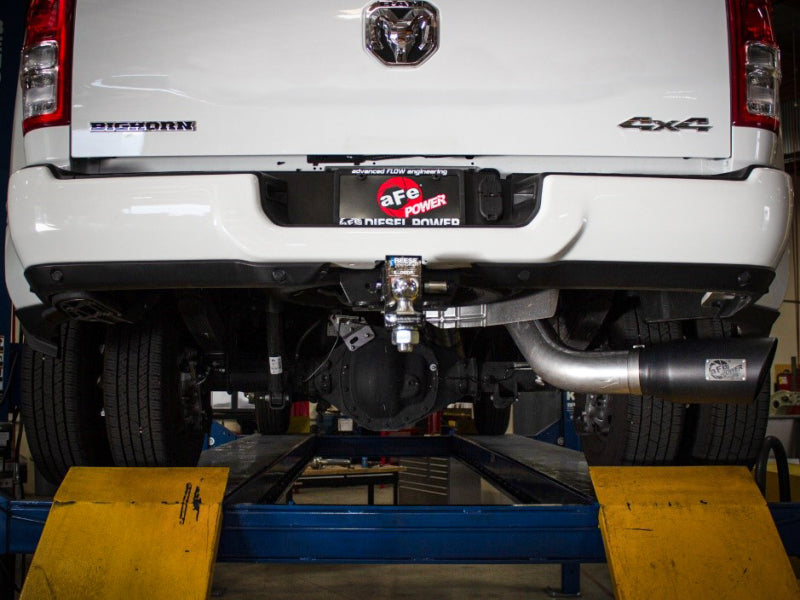 aFe ATLAS 5in Alum Steel DPF-Back Exhaust System w/Black Tip 19-20 Ram Diesel Trucks L6-6.7L (td) 49-02075-B